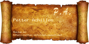 Petter Achilles névjegykártya